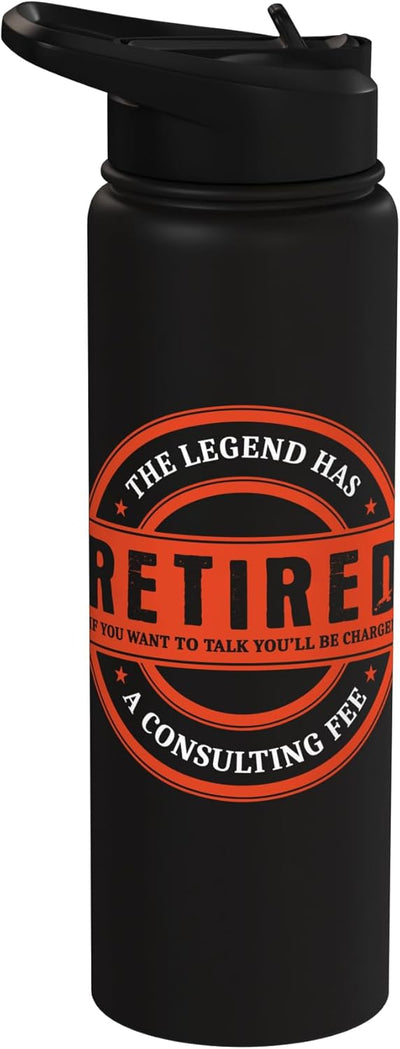 Botella de agua acero inoxidable aislada para jubilado The Legend Has Retired
