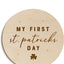 Tarjeta madera hito bebé San Patricio foto