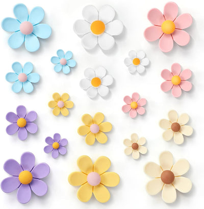 Imanes de nevera con flores 3D, 6 colores y 3 tamaños, imán fuerte para refrigerador