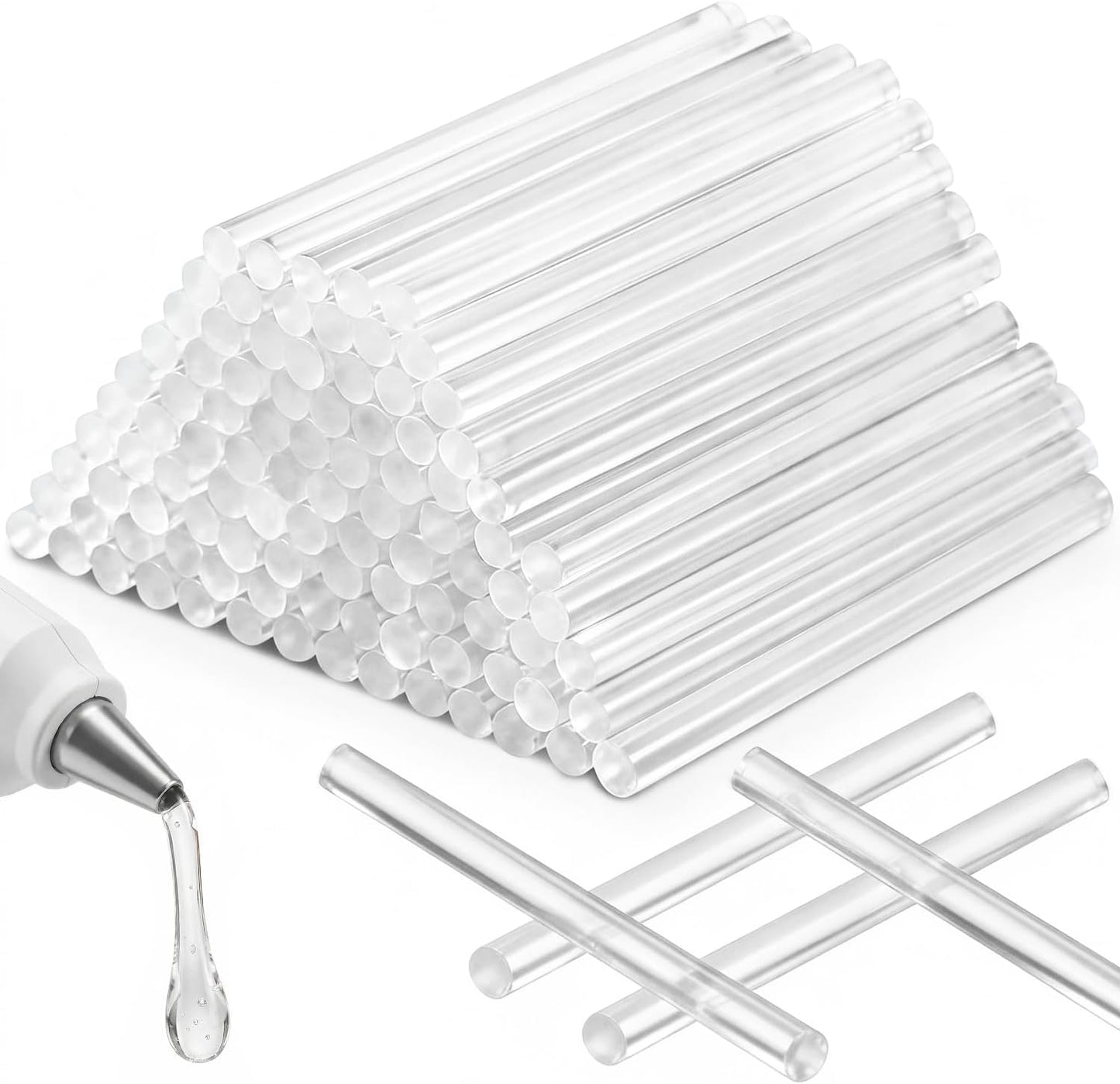 100 Barras Pegamento Caliente Transparentes 0.27x4pulg Universal