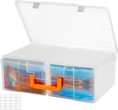 Caja 5x7pulg con asa 18 contenedores fotos y manualidades
