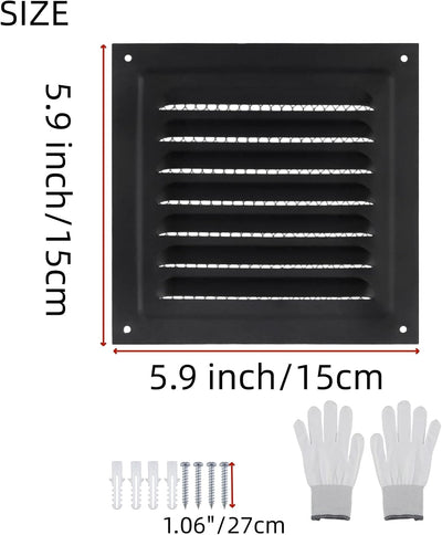 2 Pzas Ventilador Techo 6x6 Pulg Acero Negro para Garaje
