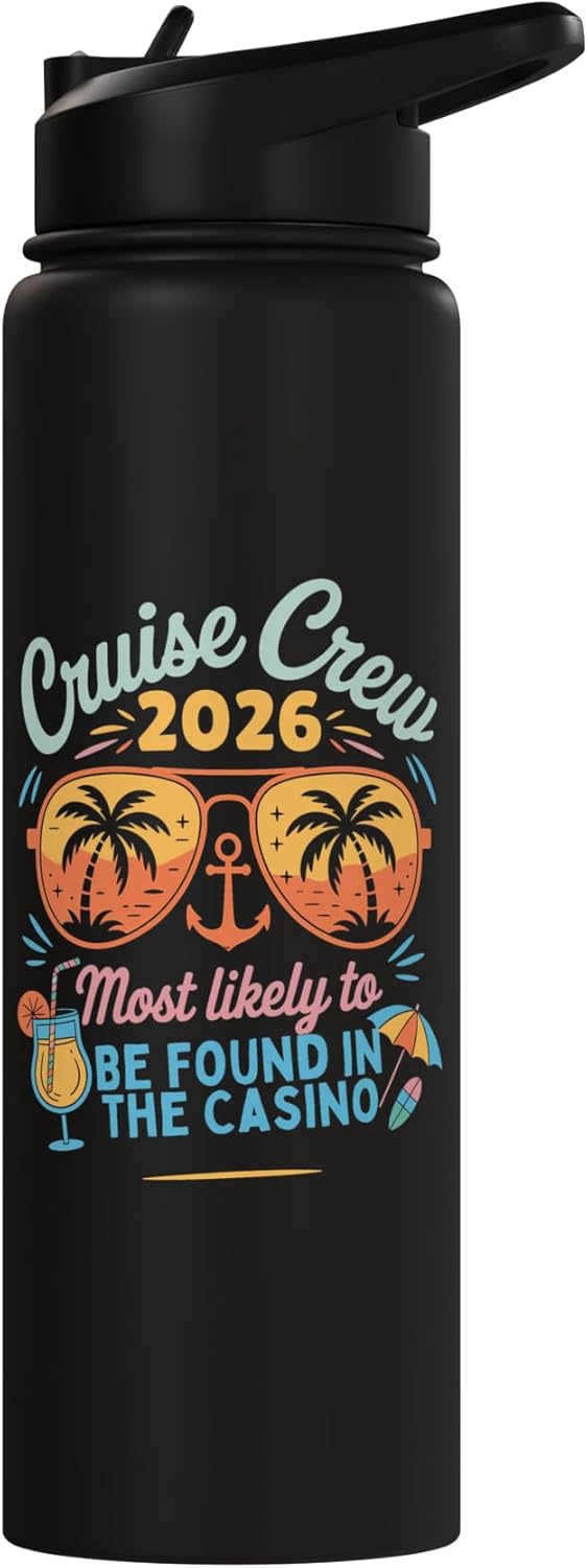 Botella de agua aislada acero inoxidable Cruise Crew para casino
