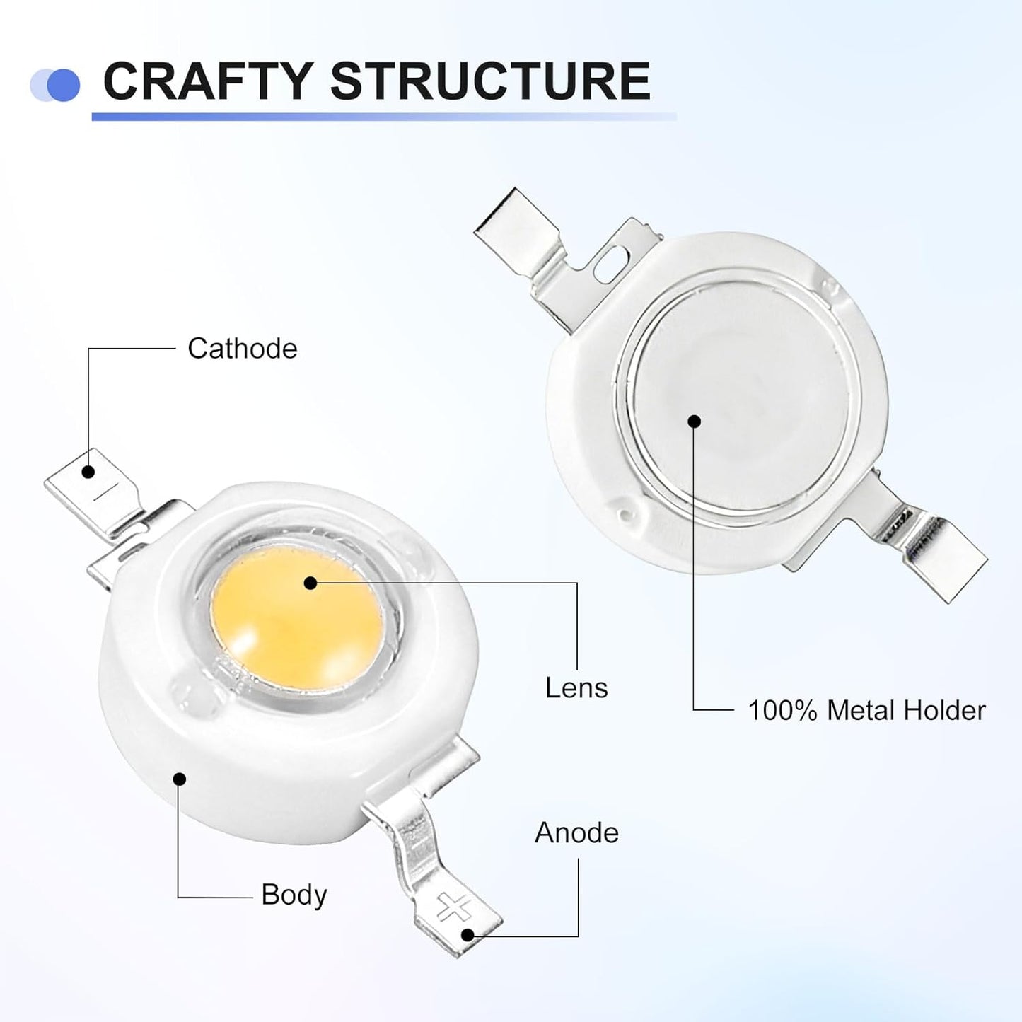 Lámpara LED COB amarilla 10 pzas para experimentos y decoración