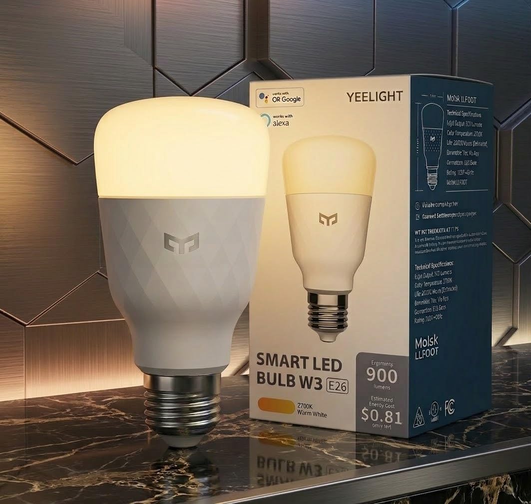 Bombilla LED WiFi Blanca Cálida Regulable E26 2700K App Alexa