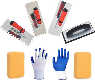 Set Paletas Acero Inox Esponja Flotador Baldosas