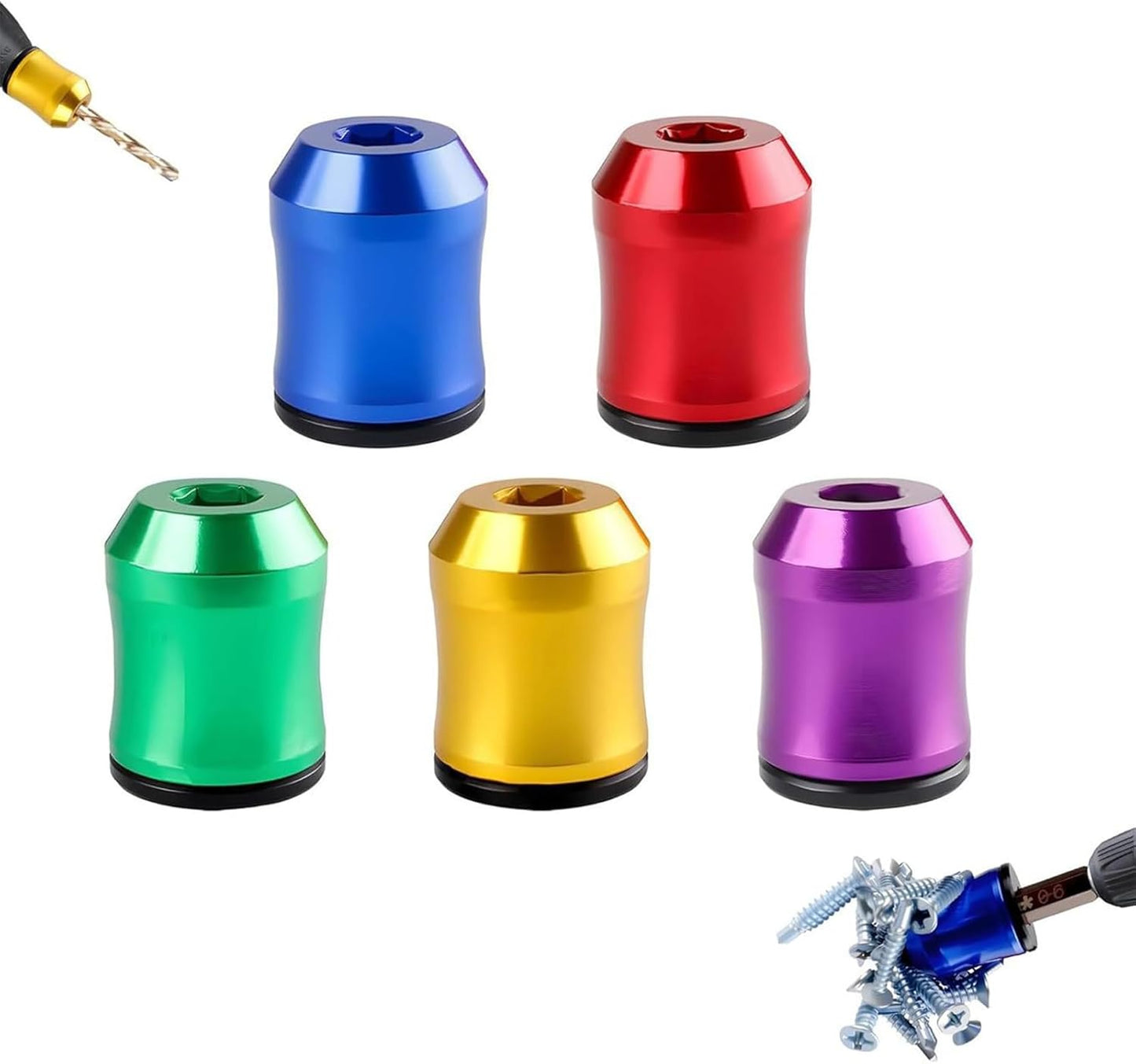 5 Anillos Magnéticos Fuertes Soporte 0.25pulg Antideslizante