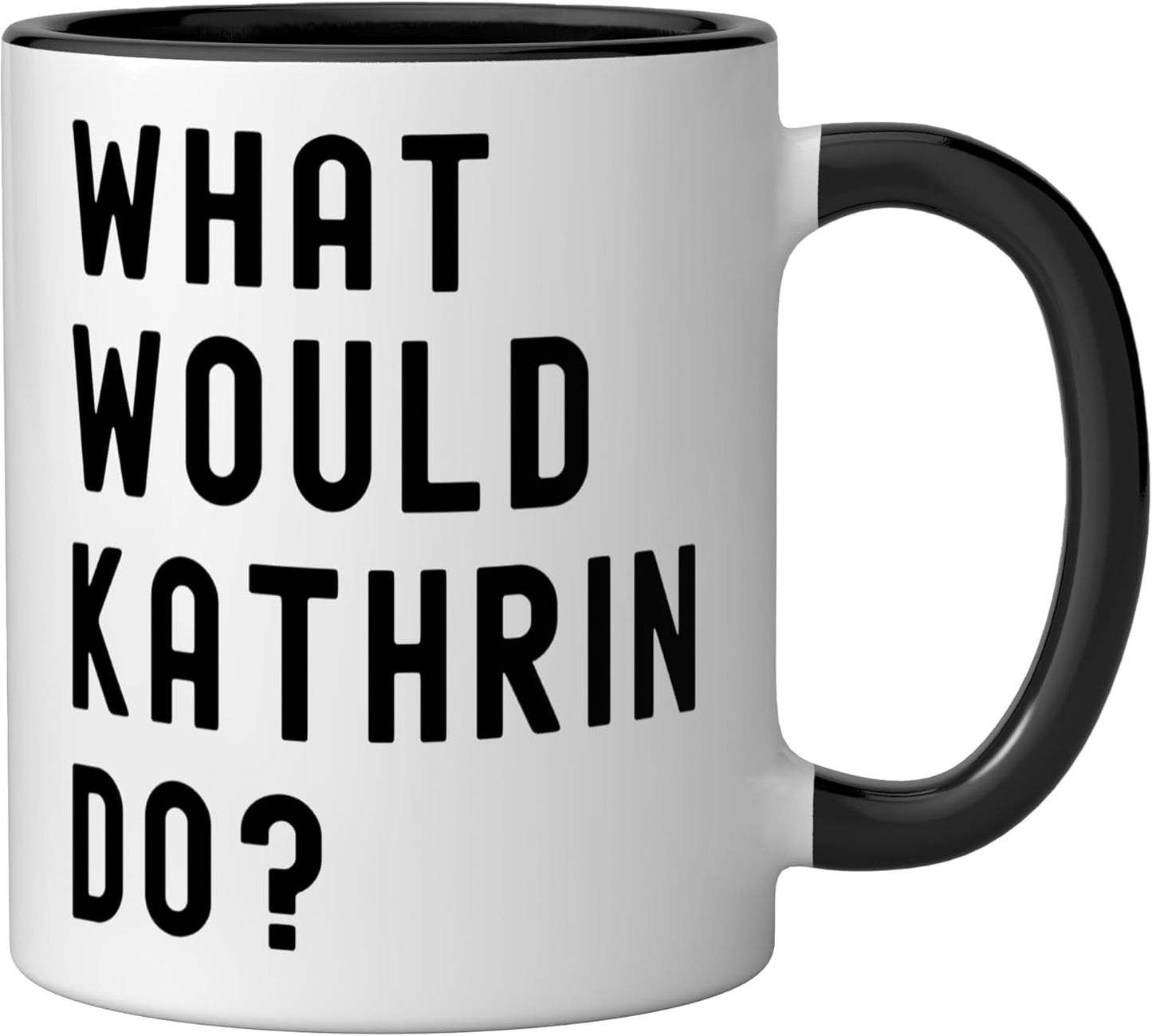 Taza de cerámica What Would Kathrin Do? Negro/Blanco