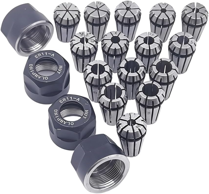 Set 19 Pinzas Resorte ER11 M14 Tuercas CNC