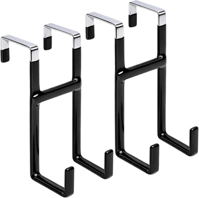 Gancho puerta pack 2 ganchos dobles metal goma antideslizante negro