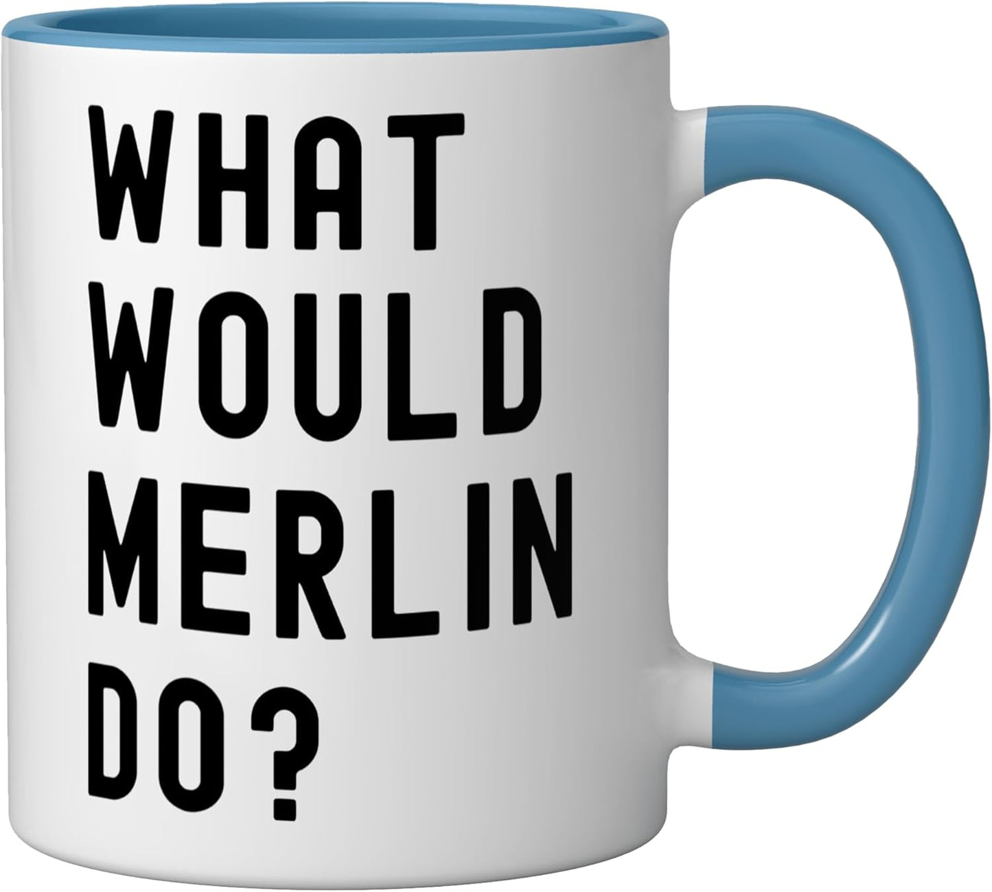 Taza cerámica What Would Merlin Do Azul/Blanco