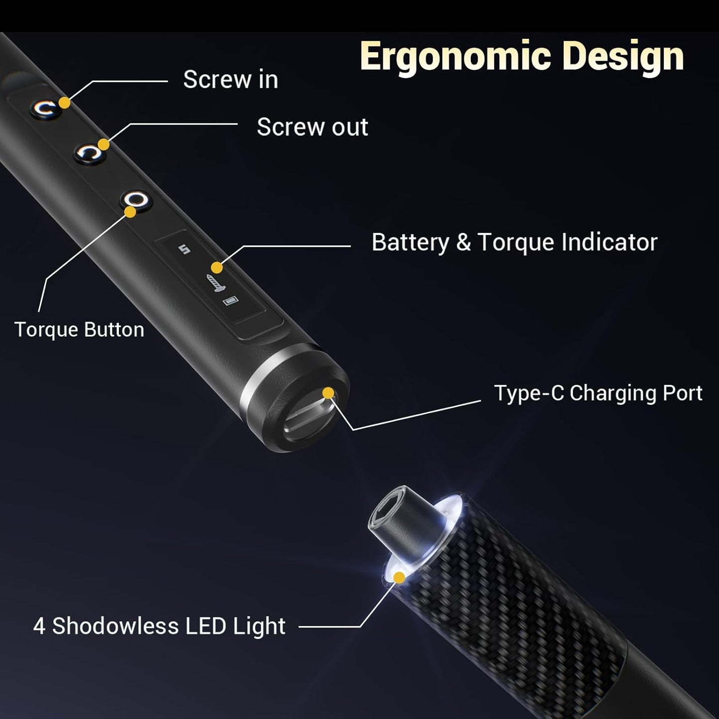 Mini set destornilladores eléctricos 81 en 1 con luz LED