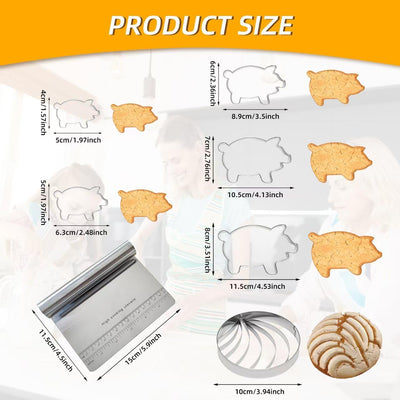 Molde de acero inoxidable para pan y galletas mexicanas con cortador de 5 piezas