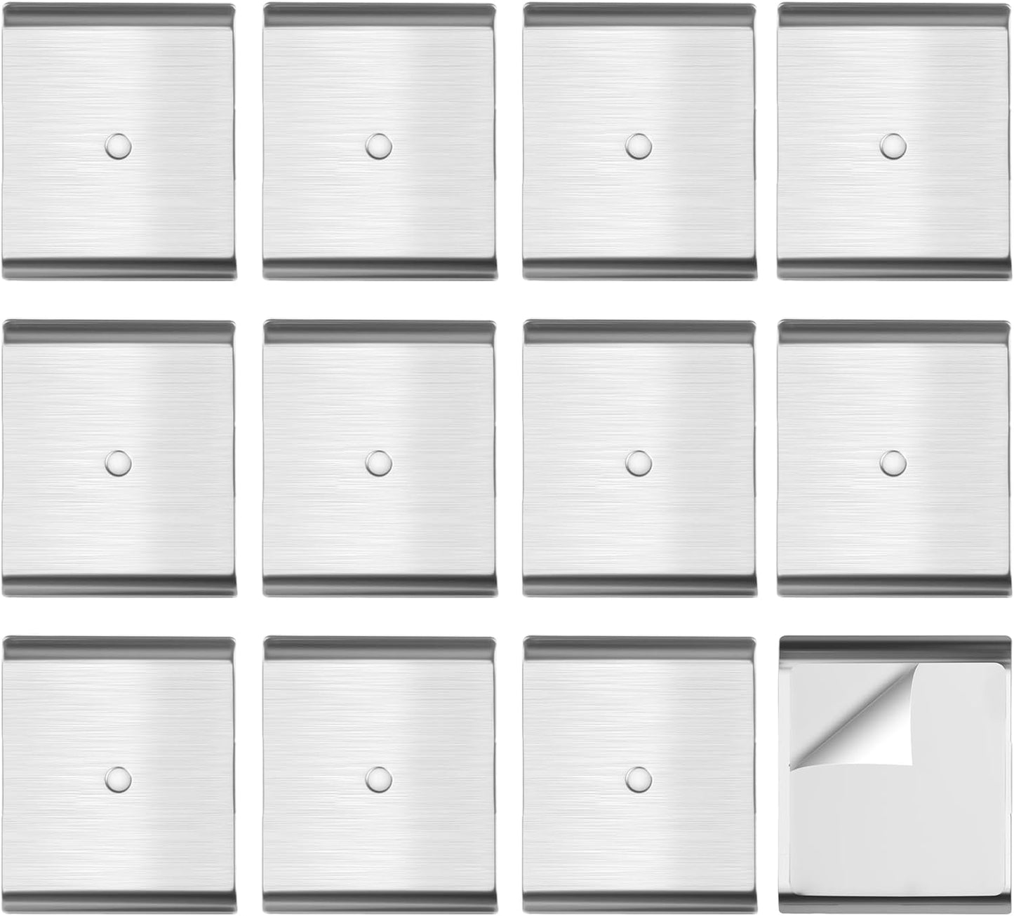12 Tiras Adhesivas Metal para Luces LED Magnéticas
