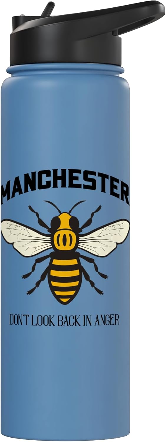 Botella de agua acero inoxidable Manchester Worker Bee sin BPA