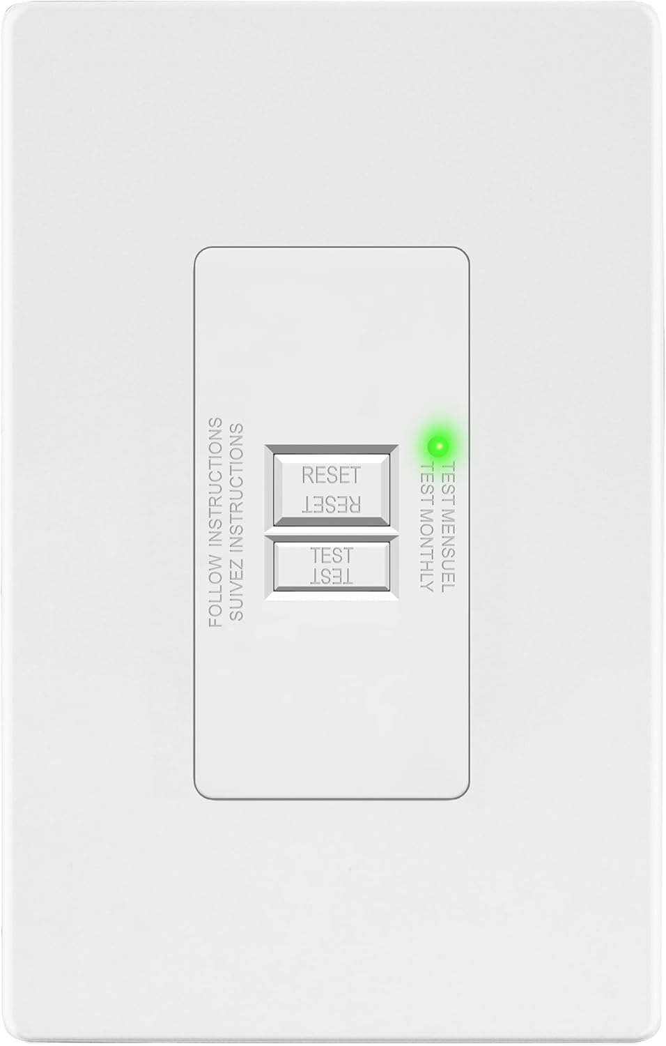 GFCI cara blanca 20A autocomprobación LED ETL proteccion salida