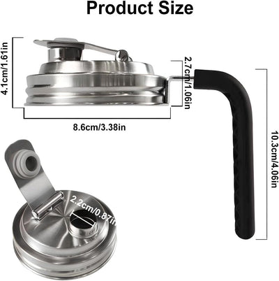 Tapa boquilla tarro Mason acero inox asa abatible
