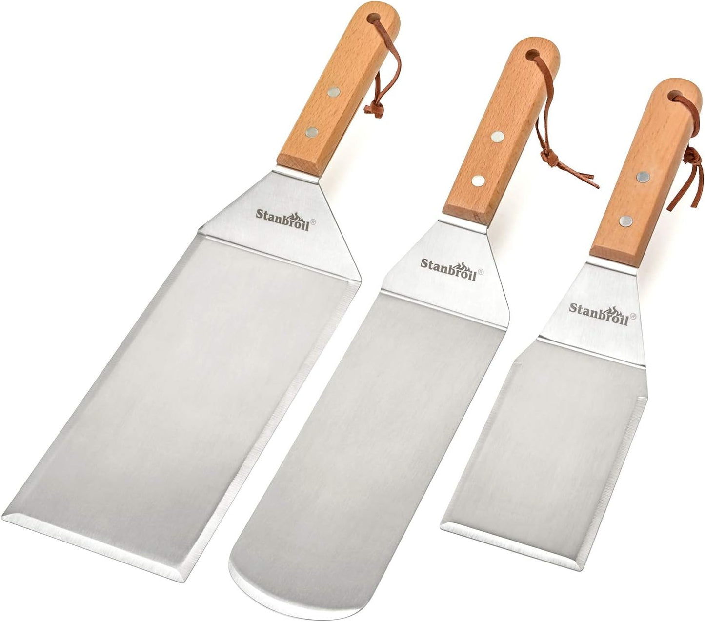 Set 3 Espátulas Acero Inox para Parrilla Blackstone