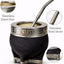 Juego Tazas Yerba Mate Popote Base Alpaca Calabash Cuero