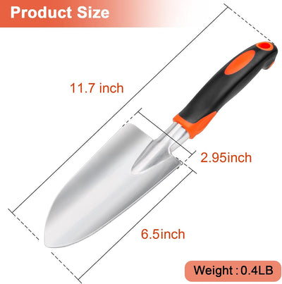 Pala jardín resistente mango ergonómico color naranja