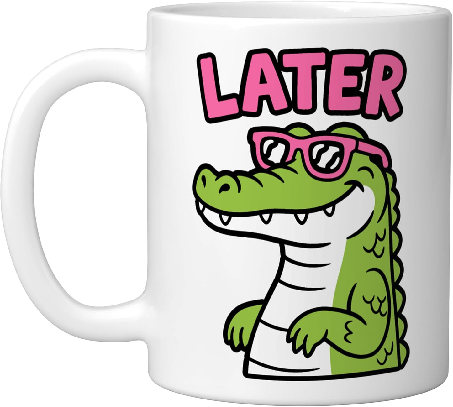 Taza de cerámica de lagarto divertido blanco