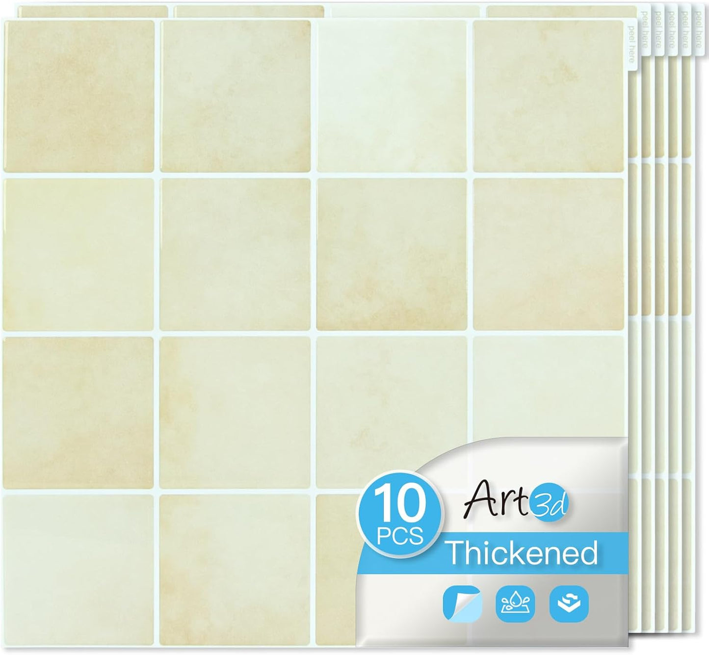 10 Azulejos Autoadhesivos 12x12pulg Encimera Arenisca