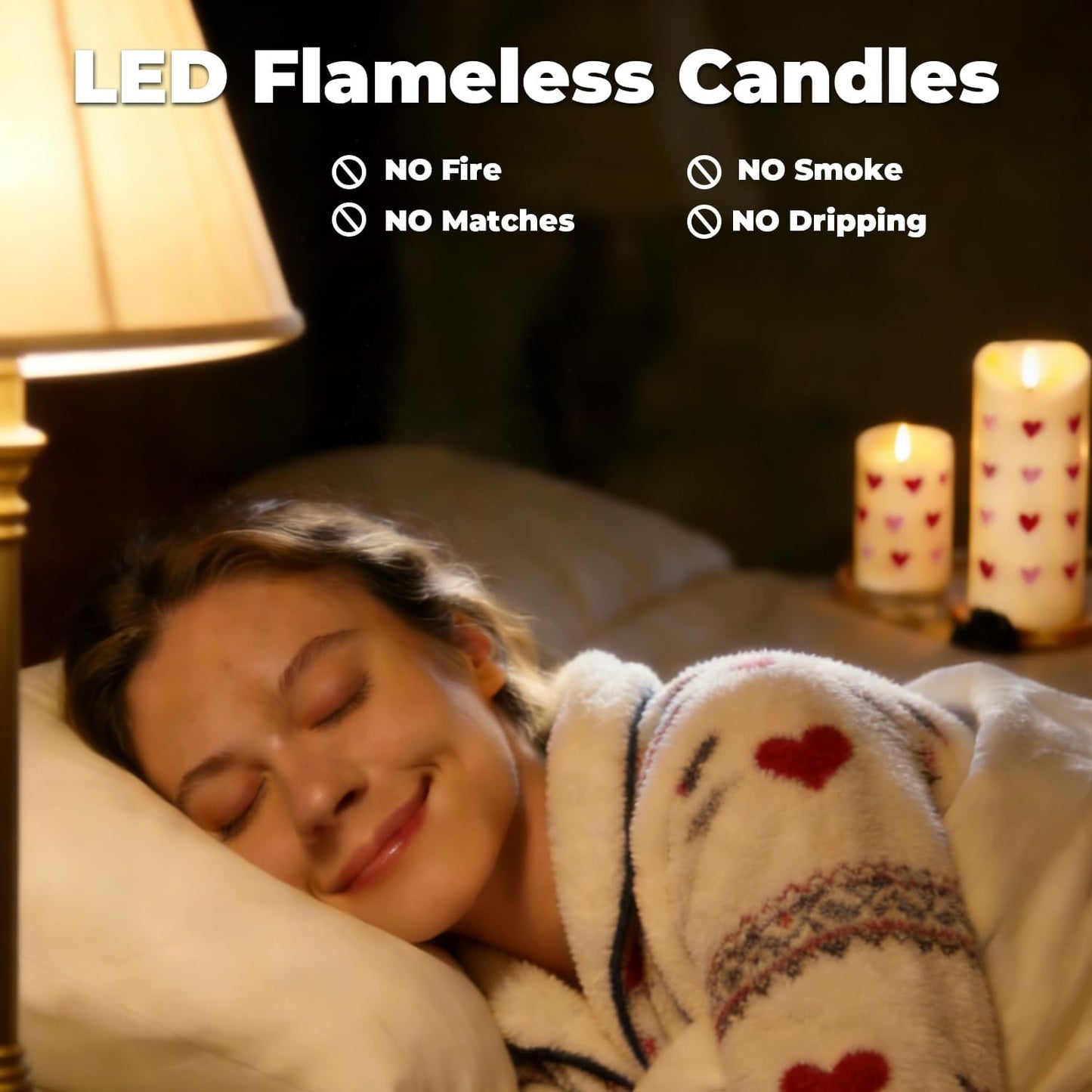 Velas LED sin llama para San Valentín 3uds decoración romántica
