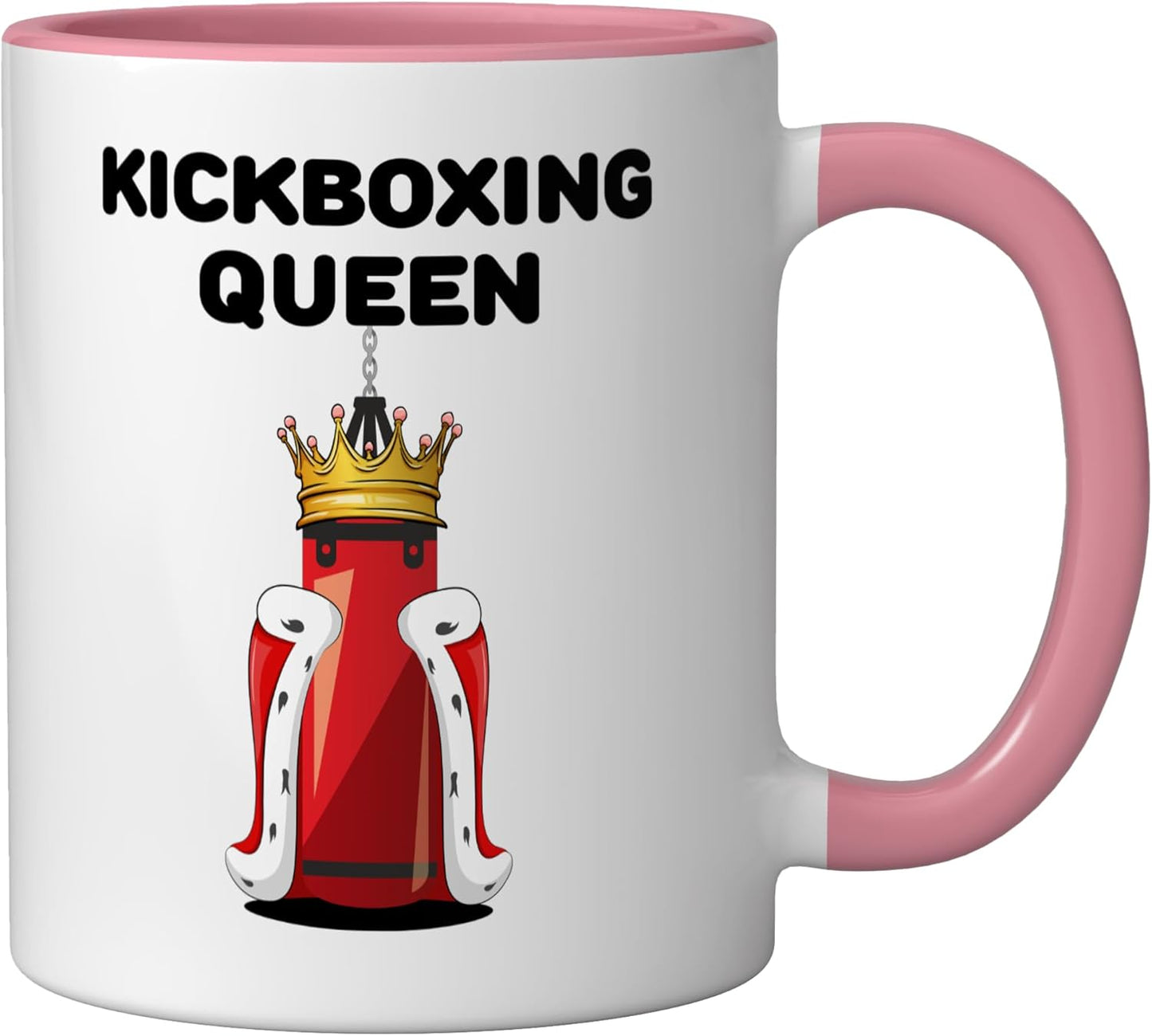 Taza Cerámica Kickboxing para Mujer Rosa/Blanco