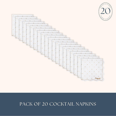 Servilletas de cóctel de papel para fiesta con lunares dorados Betty Crocker