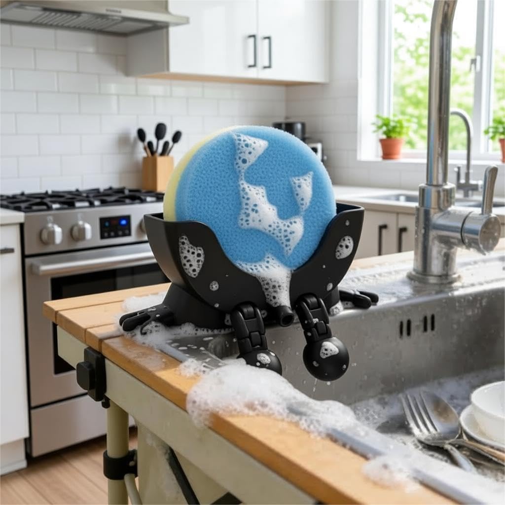 Soporte esponja colgante drenaje 3D para fregadero negro