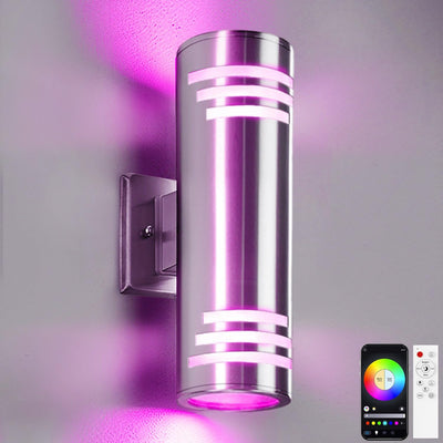 Luces pared exteriores RGB con control remoto acero inox