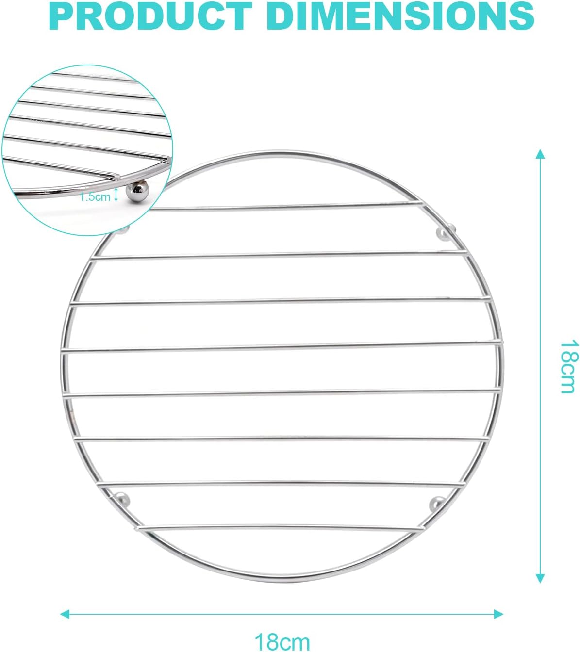 4 salvamanteles de acero inoxidable estante redondo protector de encimera
