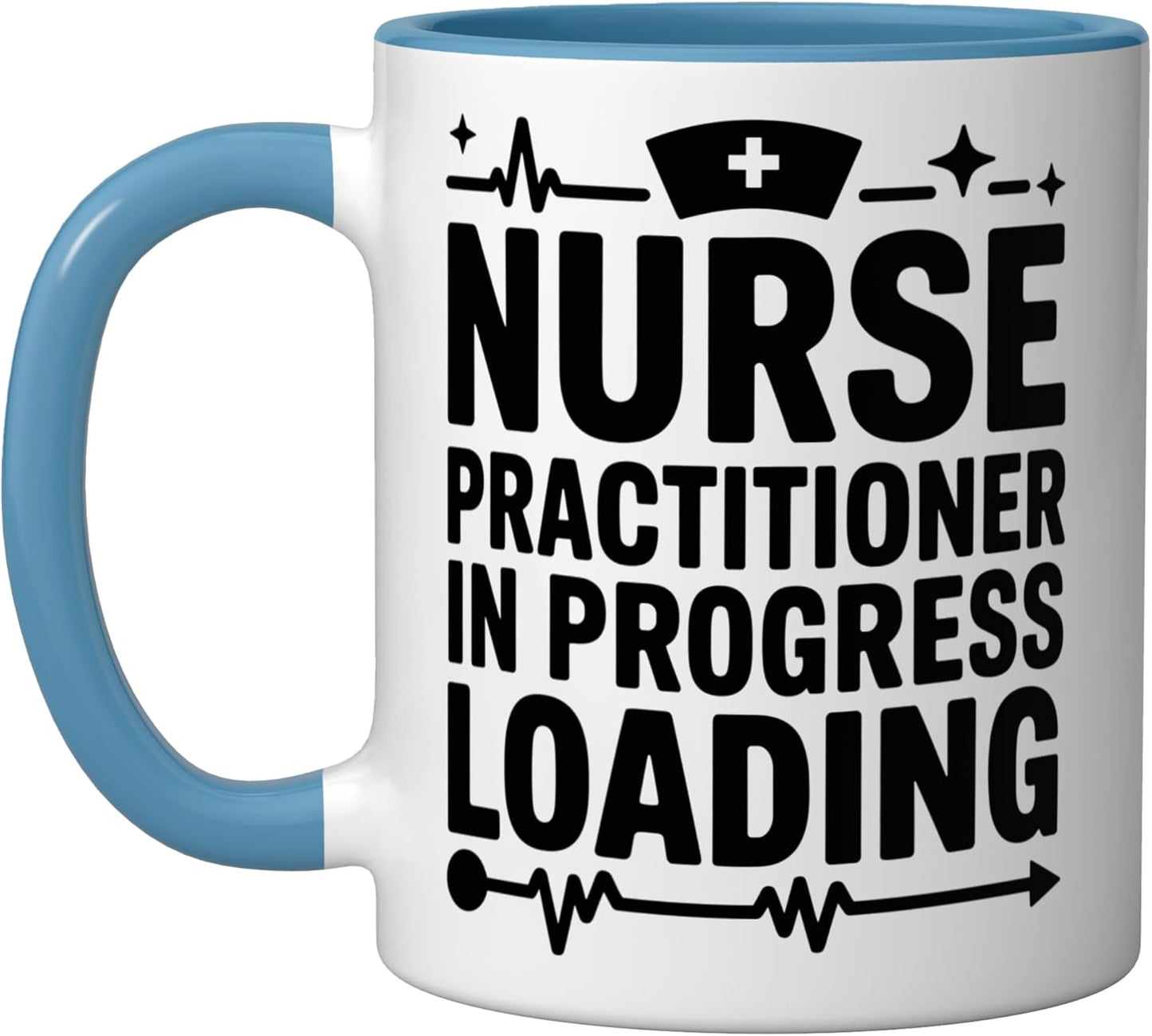 Taza Cerámica Nurse Practitioner Azul Blanco