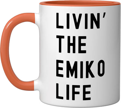Taza de cerámica Emiko Life color naranja y blanco