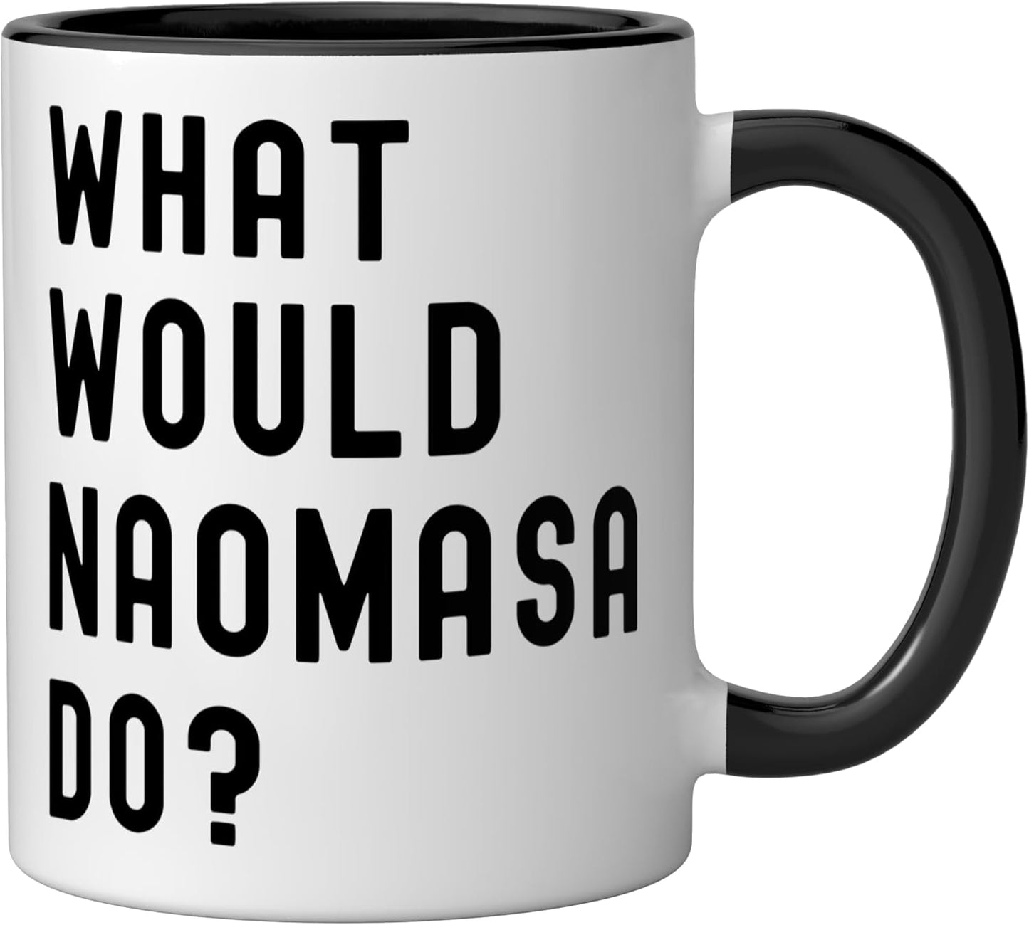 Taza cerámica What Would Naomasa Do? Negro/Blanco