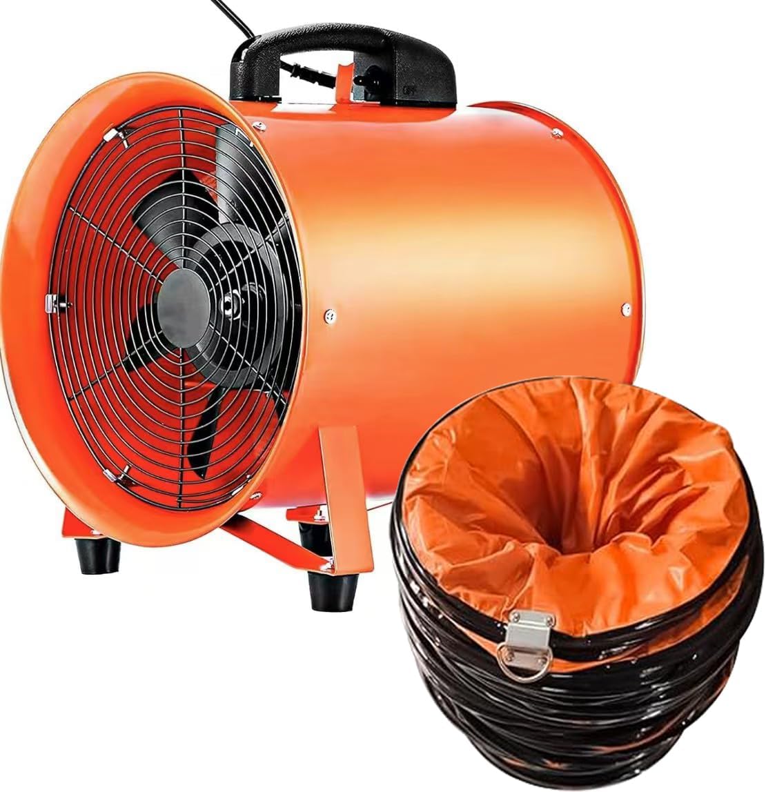 Ventilador industrial 12pulg 3200CFM manguera 27ft enchufe 15ft