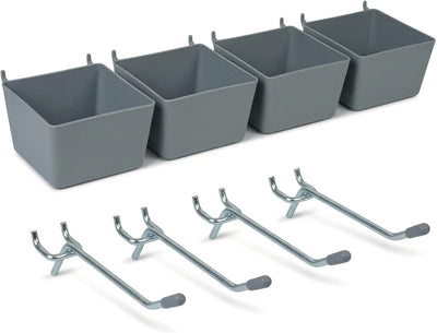 Set 4 Cubos Almacenamiento con Ganchos 2pulg Pared