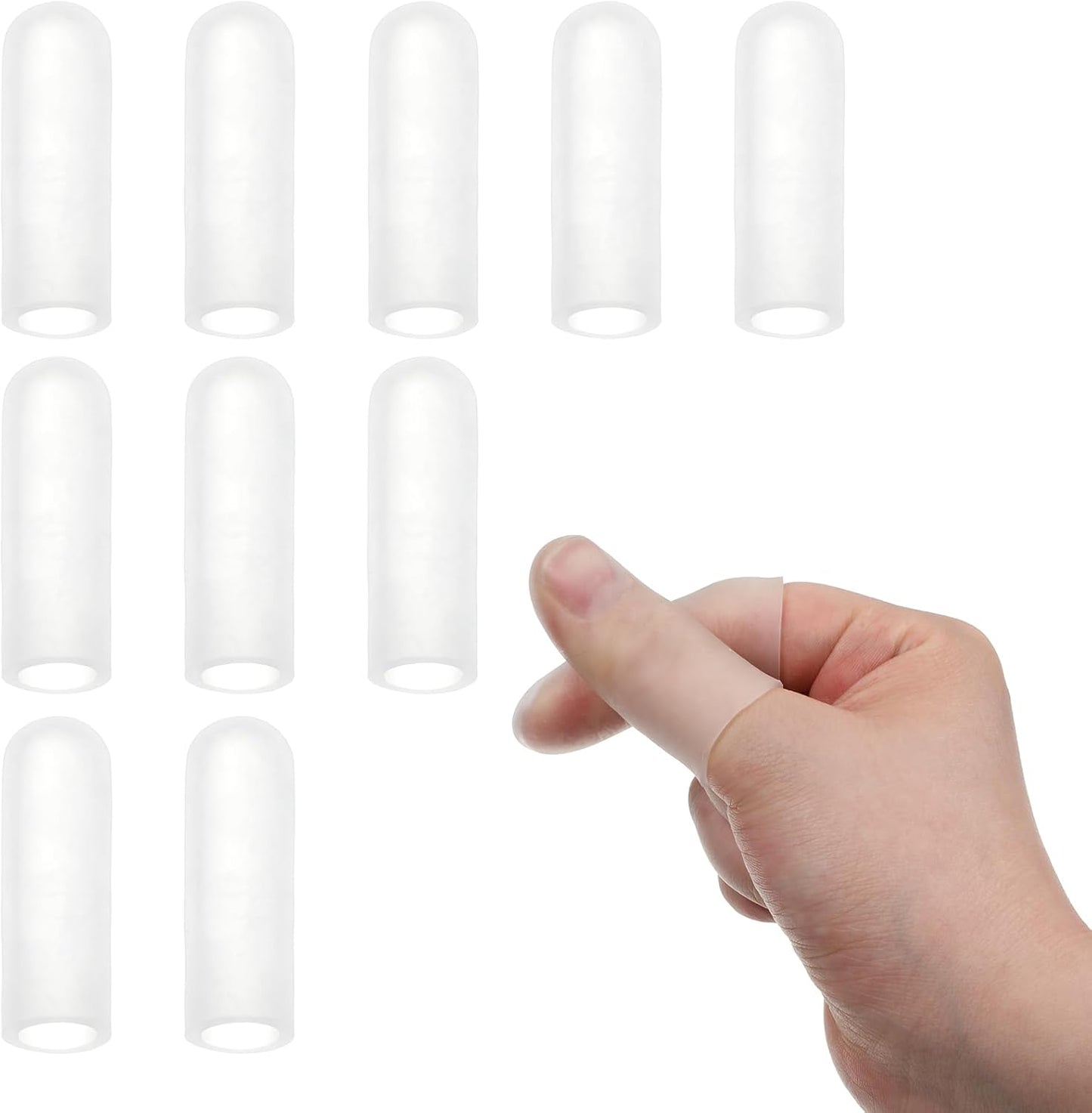 10 Pzas Protectores Dedos Silicón Reutilizables