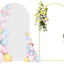 Soporte arco boda 6ft cubierta spandex blanco marco dorado