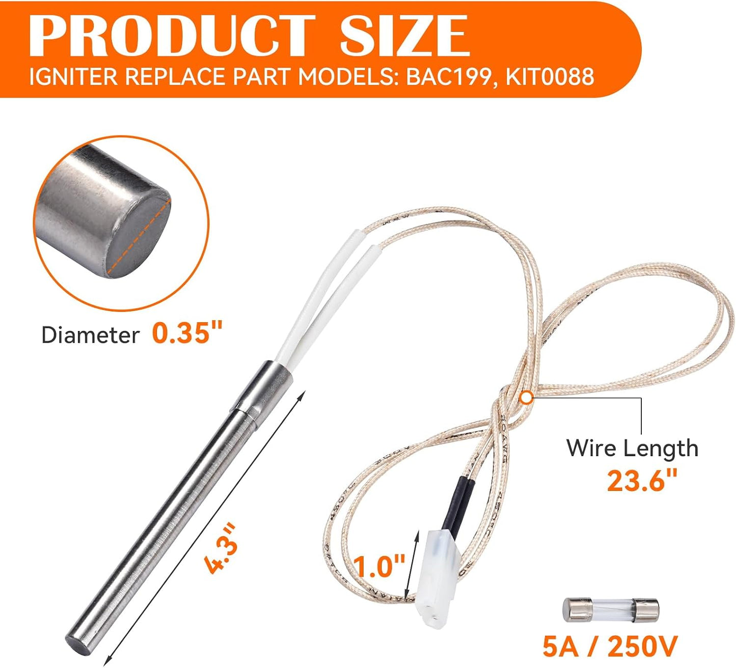 Kit encendido varilla caliente repuesto Pit Boss Traeger Camp Chef