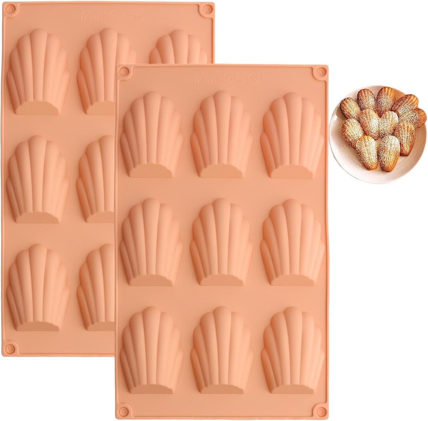 Molde de silicona para galletas Madeleine antiadherente bronce