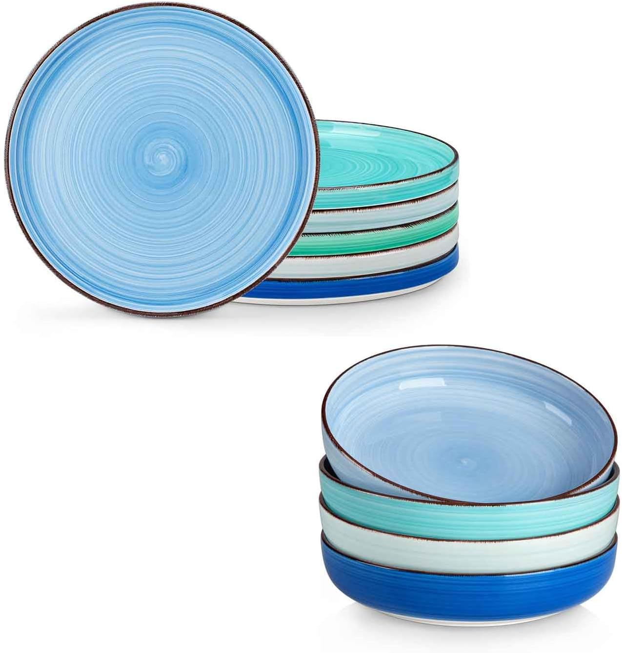 Platos cena 10.5 pulg set 4 con tazones 46oz