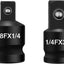Set 2 adaptadores enchufe impacto 3/8x1/4 y 1/4x3/8 acero