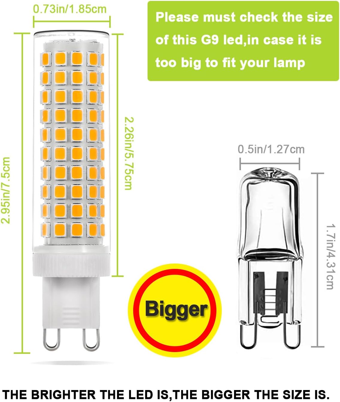 Pack 2 Bombillas LED G9 10W 1250LM Blanco Cálido