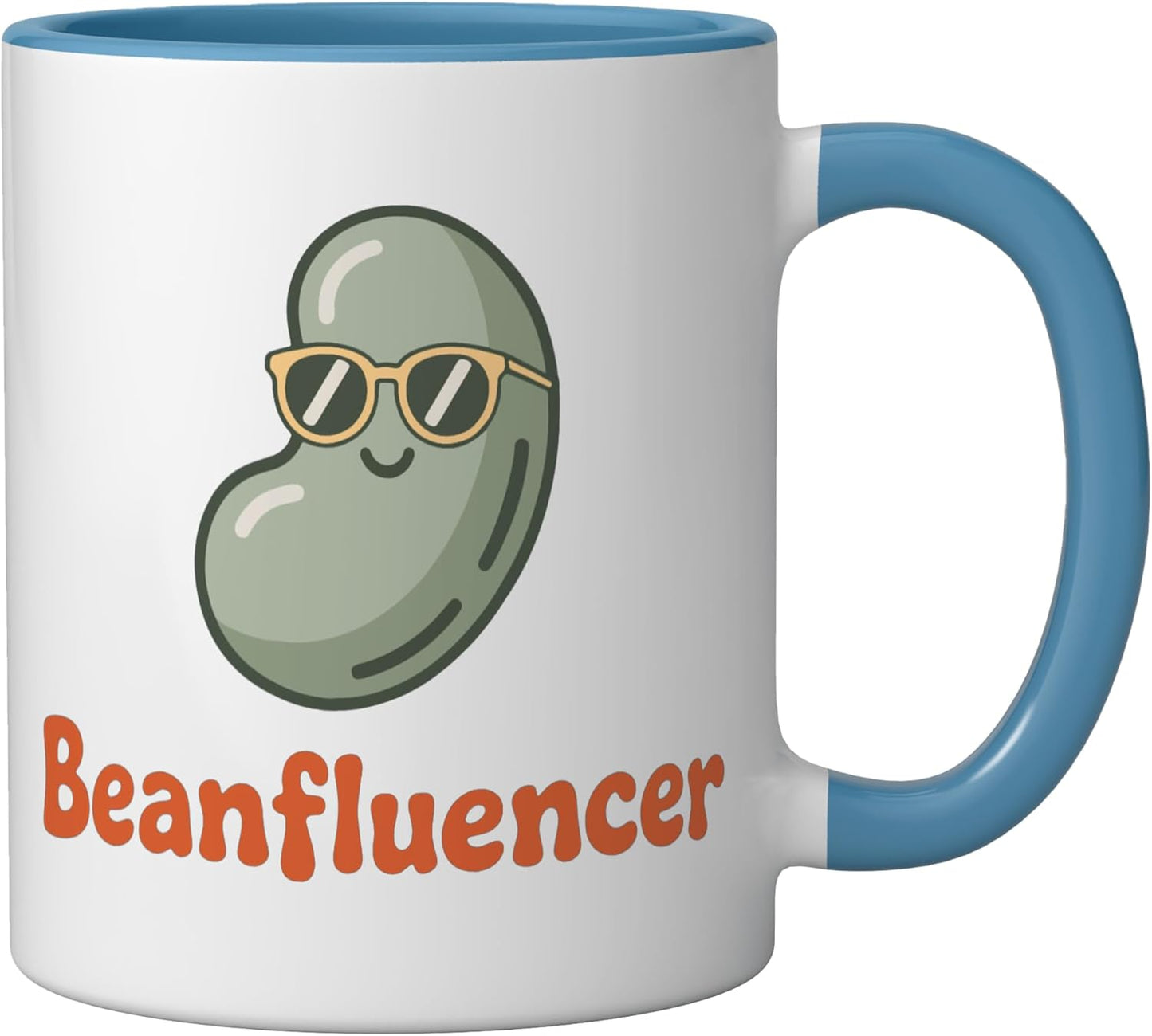 Taza cerámica para amantes de las legumbres con humor blue/white
