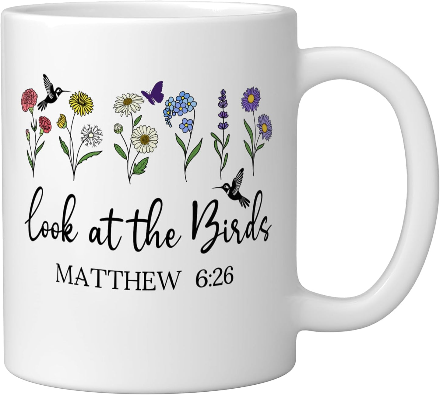 Taza cerámica versículo bíblico Mateo 6:26 blanco