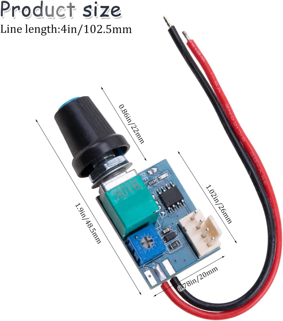 Controlador PWM ventilador 12V con interruptor perilla 0-97%
