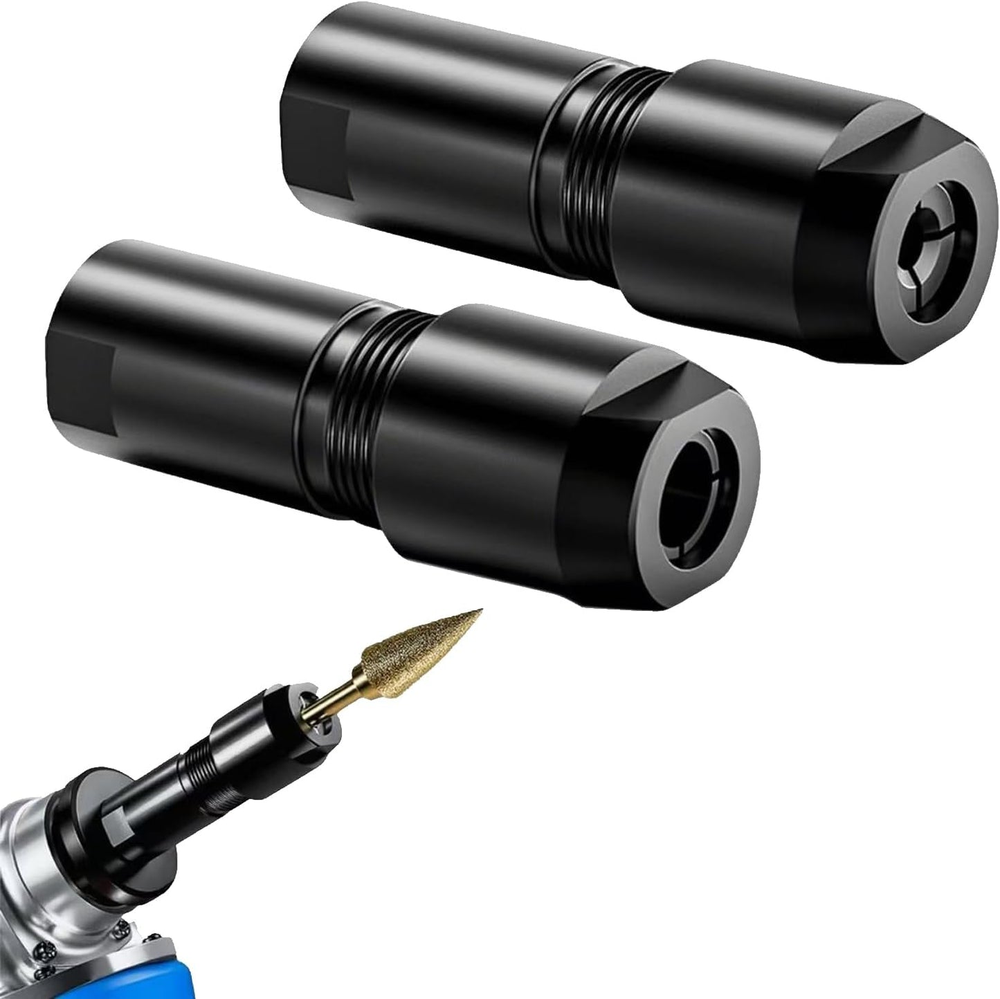 2 Adaptadores Amoladora Angular a Troquel Rosca 5/8-11 a 1/4 y 1/8