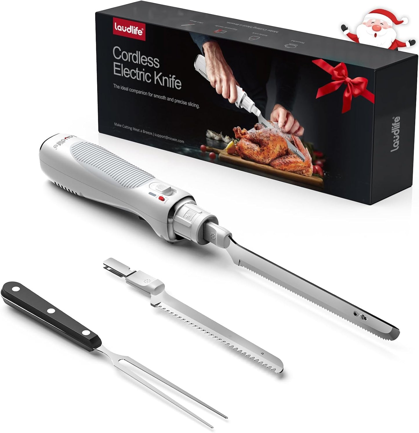 Cuchillo eléctrico inalámbrico recargable USB-C para pavo y carne