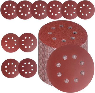 50 Discos Lija 5pulg 60-320 Grano Adhesivo Gancho Bucle